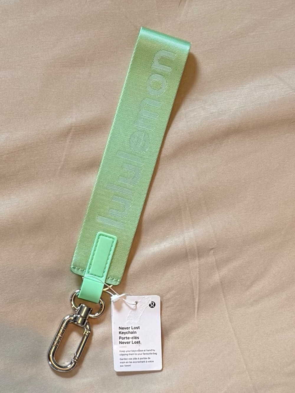 lululemon athletica CitraLime Never Lost Keychain Wristlet nwt